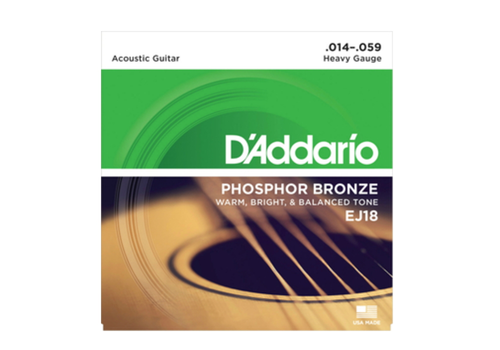 【D'Addario ダダリオ アコースティックギター弦】 アコースティックギター弦　フォスファー・ブロンズ弦 EJ-18(EJ18)    