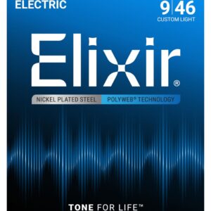 【メール便発送、代引き不可】<br />【Elixir（エリクサー）　エレキギター弦 】<br />POLYWEB Custom Light .009-.046 #12025