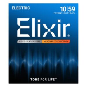 *【メール便発送、代引き不可】【Elixir（エリクサー） エレキギター弦】<br />エリクサー エレキ弦 7弦 Light/Heavy .010-.059 #12074