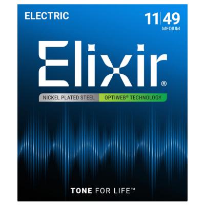 *【Elixir(エリクサー) エレキギター弦 】<br />OPTIWEB Medium .011-.049 #19102