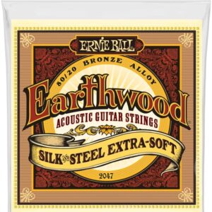 【ゆうパケット便発送・送料無料】ERNIE BALL 2047 アコースティックギター弦 (10-50) EARTHWOOD SILK & STEEL 80/20 BRONZE EXTRA SOFT