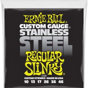 【ゆうパケット便・送料無料】 ERNIE BALL 2246 エレキギター弦 (10-46) STAINLESS REGULAR SLINKY ステンレス・レギュラー・スリンキー