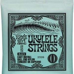【ゆうパケット便・送料無料】ERNIE BALL 2326 ウクレレ弦 ナイロン製 UKULELE BALL END NYLON STRINGS BLACK ブラック