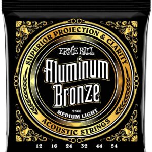 【メール便発送・送料無料】ERNIE BALL 2566 アコースティックギター弦 (12-54) EARTHWOOD ALUMINUM BRONZE MEDIUM LIGHT