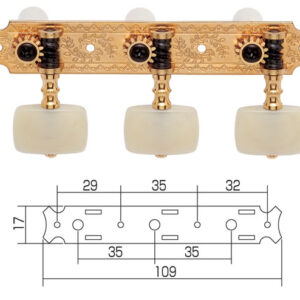 【送料無料】【クラシックギターパーツ】【ペグ・マシンヘッド】　<br />【GOTOH】クラシックギター用ペグ　35G620EI/GG