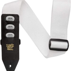 【ゆうパケット・送料無料】*【ERNIEBALL(アーニーボール)】4259 ギターストラップ PICKHOLDER STRAP WHITE ピックホルダー・ストラップ ホワイト