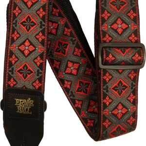 【ゆうパケット便】*【ERNIEBALL(アーニーボール)】【ストラップ】 JACQUARD STRAP RED KING #5346