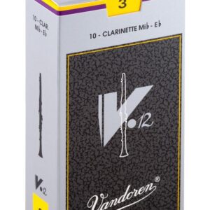 【パッケージを折りたたんでメール便発送】【Vandoren（バンドレン）リード】Ｅ♭クラリネット　Ｖ１２　3（CR613)（10枚入り）