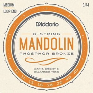 【ゆうパケット・送料無料】【D'Addario （ダダリオ）】【マンドリン弦】フォスファーブロンズ Medium .011-.040 EJ74