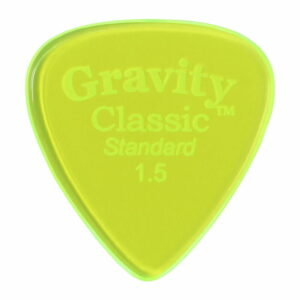 GRAVITY GUITAR PICKS Classic - Standard - GCLS15P 1.5mm, Fluorescent Green