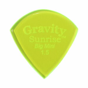 GRAVITY GUITAR PICKS Sunrise - Big Mini - GSUB15P 1.5mm, Fluorescent Green