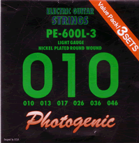 *【Photogenic(フォトジェニック) エレキギター弦 PE-600L (3set pack)】 PE-600L-3