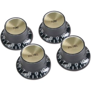 【メール便・送料無料】【Gibson】【ノブ】<br />Top Hat Style - Black W/ Gold Metal Insert 2 Volum (PRMK-020)
