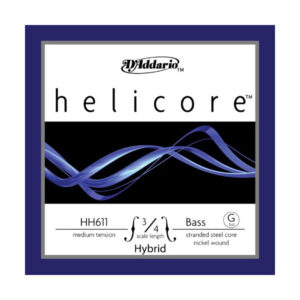 【ゆうパケット・送料無料】【D'Addario (ダダリオ)】【ウッドベース弦】Helicore Hybrid Bass Strings ミディアムテンション 3/4スケール 1弦 HH611 3/4M
