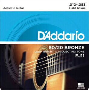 【D'Addario ダダリオ アコースティックギター弦】 EJ11 "80/20 Bronze Round (EJ-11)