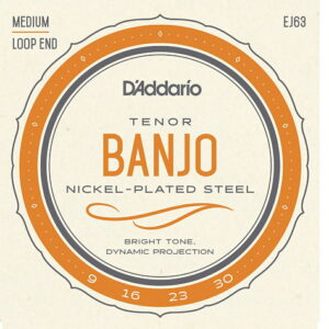 【ゆうパケット・送料無料】【D'Addario （ダダリオ）】【バンジョー弦】テナーバンジョー弦 ニッケル Medium 4弦 .009-.030 EJ63