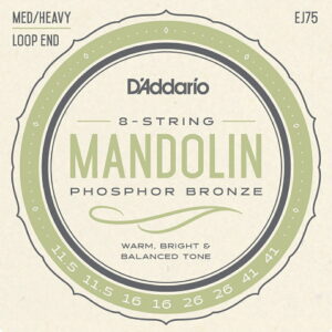 【ゆうパケット・送料無料】【D'Addario （ダダリオ）】【マンドリン弦】フォスファーブロンズ Medium Heavy .0115-.041 EJ75