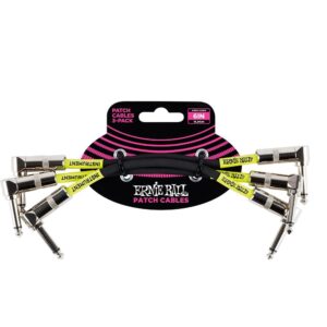 【ゆうパケット・送料無料】【ERNiE BALL】【パッチケーブル】 6" Angle/Angle Patch Cable 3-PACK - Black #6050