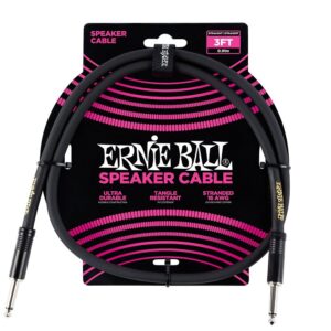 【ゆうパケット・送料無料】【ERNiE BALL】【スピーカーケーブル】 3' Straight/Straight Speaker Cable #6071