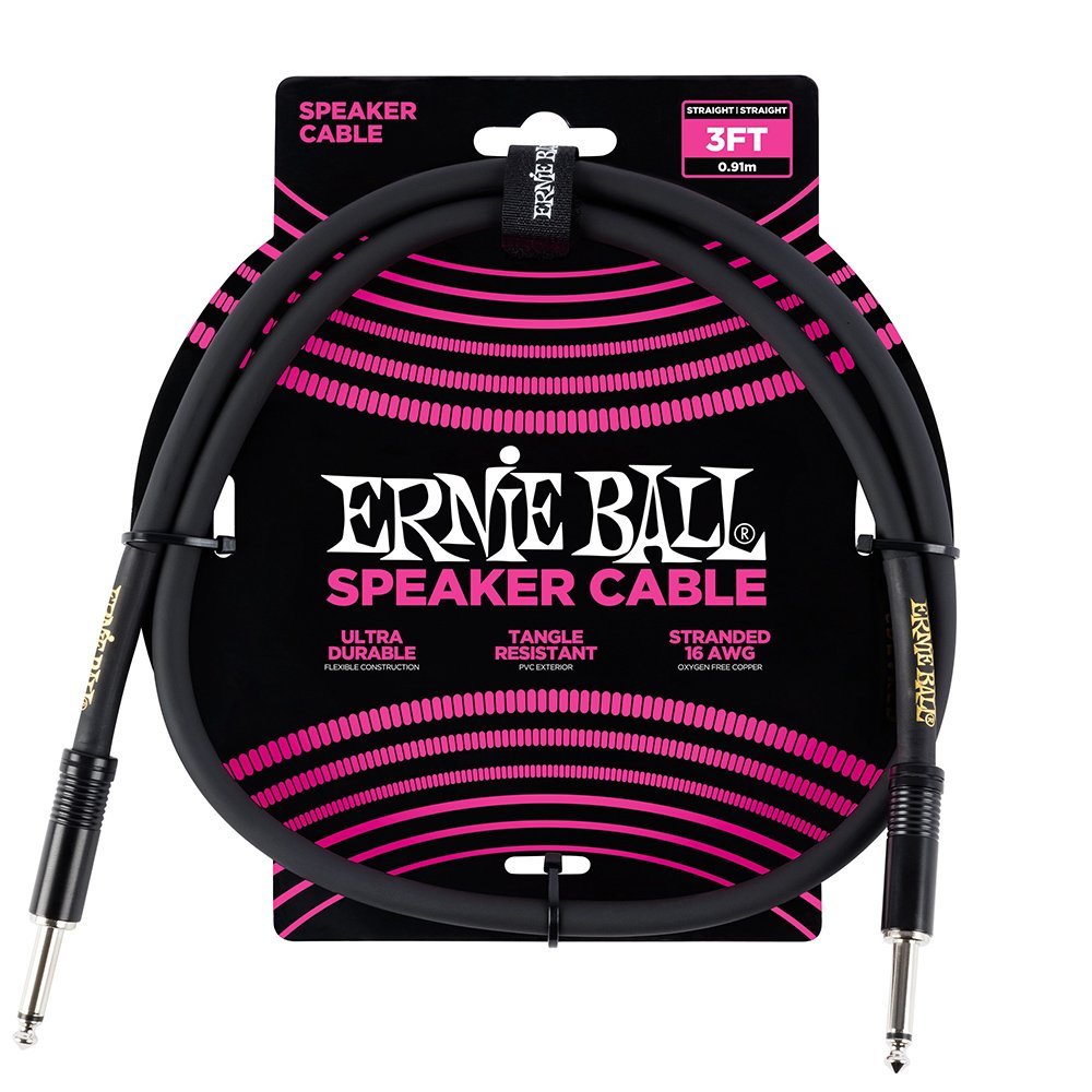 【ゆうパケット・送料無料】【ERNiE BALL】【スピーカーケーブル】 3' Straight/Straight Speaker Cable #6071