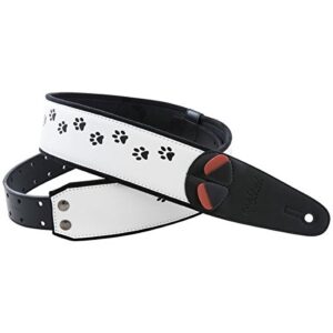 【RightOn! STRAPS】ギター・ベース用ストラップ  White Cat