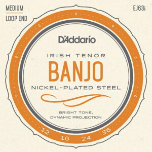 【ゆうパケット・送料無料】【D'Addario （ダダリオ）】【バンジョー弦】テナーバンジョー弦 ニッケル Medium 4弦 .012-.036 EJ63i