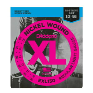 *【ダダリオ　エレキギター弦】<br />１２弦用　レギュラーライト<br />D'Addario EXL-150(EXL150)