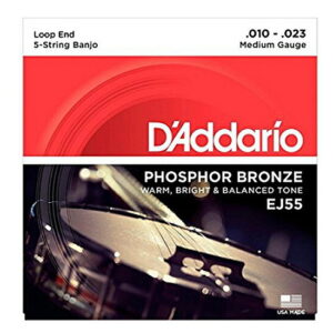 【ゆうパケット・送料無料】【D'Addario （ダダリオ）】【バンジョー弦】フォスファー Medium 5弦 .010-.023 EJ55