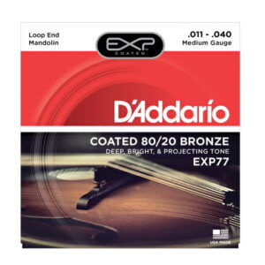 【ゆうパケット・送料無料】【D'Addario （ダダリオ）】【マンドリン弦】EXP77 EXP Coated 80/20 Bronze - Medium