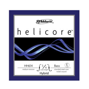 【ゆうパケット・送料無料】【D'Addario (ダダリオ)】【ウッドベース弦】Helicore Hybrid Bass Strings ミディアムテンション 3/4スケール 4弦 HH614 3/4M