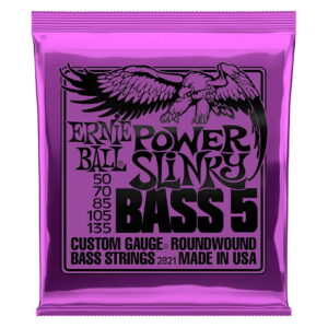 *【ERNIE BALL（アーニーボール） ベース弦】<br />ベース弦 5弦 パワー (50-135) 2821 Power Slinky Bass 5