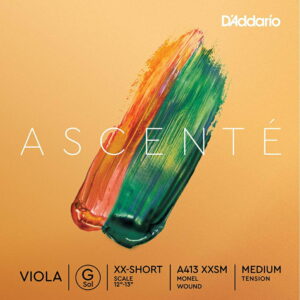 【メール便・送料無料】【D'Addario （ダダリオ）】【ヴィオラ弦】ダダリオ ビオラ弦 Ascente バラ弦 Ascente G線 Extra Extra Short Scale A413 XXSM Medium Tension