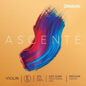 【メール便・送料無料】【D'Addario （ダダリオ）】【バイオリン弦】 バラ弦 Ascente E線 A311 3/4M Medium Tension