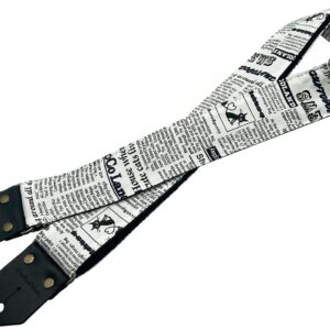 【メール便・送料無料】【Spice Note スパイスノート】 ギターストラップ Printing Fablic Series News Paper ES-PP50NP/WHT