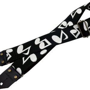 【メール便・送料無料】【Spice Note スパイスノート】 ギターストラップ PTW Series"The Note" ES-PTW50N/BKW (全長820mm〜1450mm)