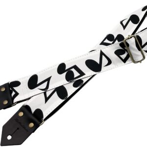 【メール便・送料無料】【Spice Note スパイスノート】 ギターストラップ PTW Series"The Note" ES-PTW50N/WHK (全長820mm〜1450mm)
