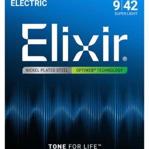 【メール便発送・代引不可】【Elixir（エリクサー）　エレキギター弦 】<br />OPTIWEB Super Light .009-.042 #19002