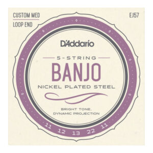 【ゆうパケット・送料無料】【D'Addario （ダダリオ）】【バンジョー弦】 ニッケル Custom Medium 5弦 .011-.022 EJ57