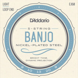 【ゆうパケット・送料無料】【D'Addario （ダダリオ）】5弦バンジョー弦　EJ60 Banjo 5-String/Light/Nickel