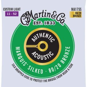 Martin アコースティックギター弦  AUTHENTIC ACOUSTIC Marquis Silked MA175S (MA-175S)Custom Light .011-.052