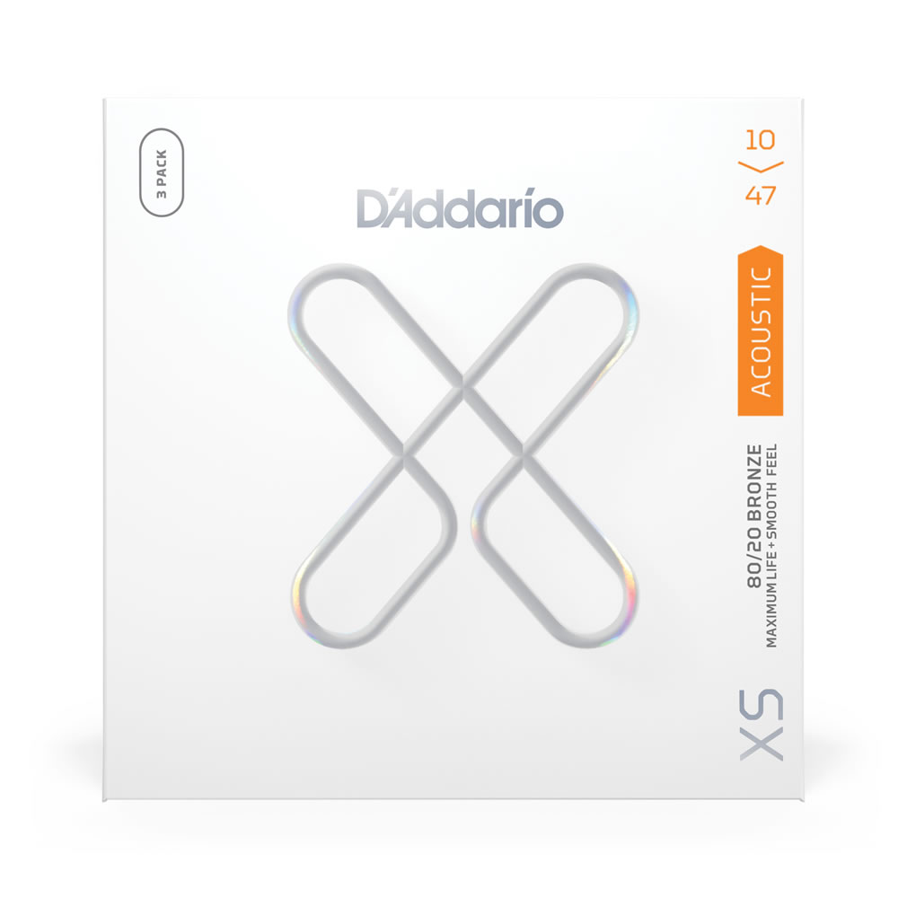【メール便・送料無料】【3セットパック】D'Addario EXTRA LIGHT .010-.047 XSABR1047-3P アコースティックギター弦 XS コーティング弦 80/20ブロンズ